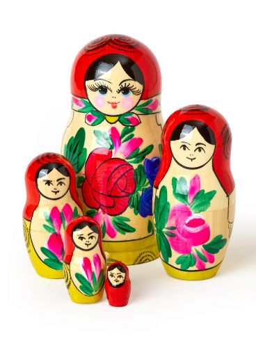 Classic Matryoshka 5 pcs red top