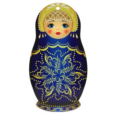 The board matryoshka souvenir &quot;With a pattern&quot; blue