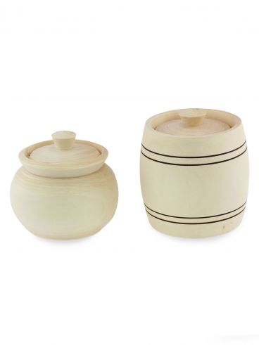 Kitchen set Salt and sugar large and small 2 pcs / wooden blank for painting and decorating