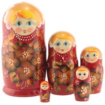 Matryoshka 5 seats big &quot;Bordeaux and Gold&quot;