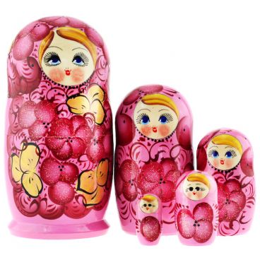 Matryoshka 5 seats blue-pink