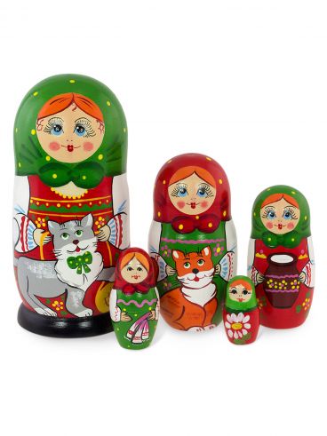 Matryoshka average 5 places &quot;Sudarushka with a cat&quot;