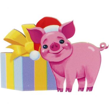 Magnet laser &quot;Piglet with a gift&quot;