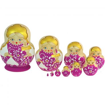 Matryoshka zhenka pot-bellied 10 places lilac