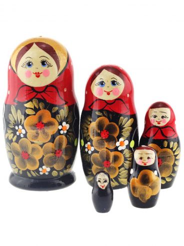 Matryoshka 5m souvenir red scarf