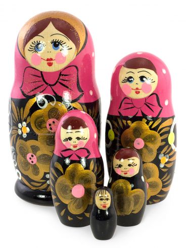 Matryoshka 5m suvenirka pink scarf