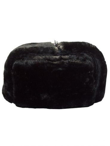 Hat-earflaps winter black size 6 / headdress