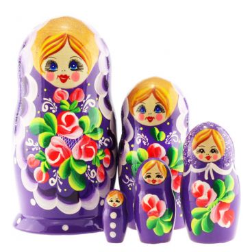 Matryoshka Purple lace 5 pcs