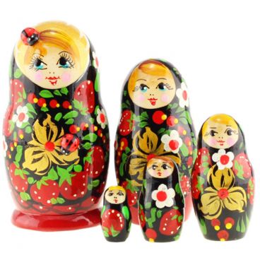 Matryoshka 5 pcs souvenir with ladybug