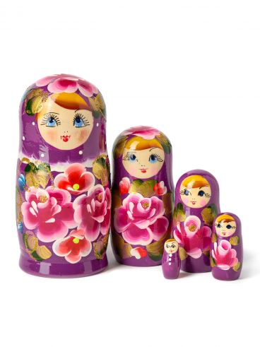 Matryoshka 5 places small - assorted souvenirs (simple drawing)
