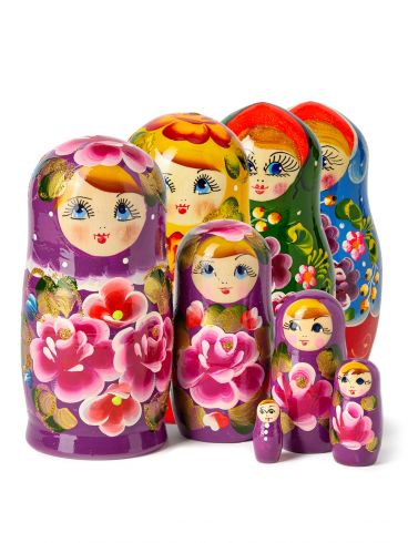 Matryoshka 5 places small - assorted souvenirs (simple drawing)
