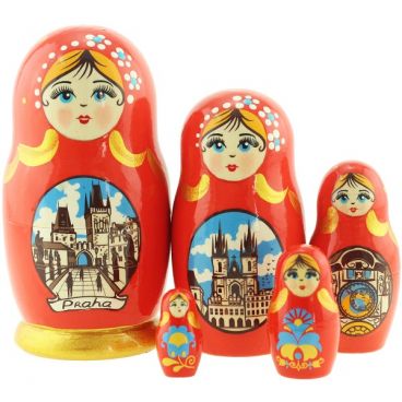 Matryoshka Prague 5 places red