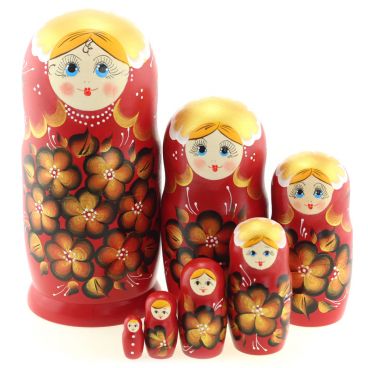 Matryoshka 7 seats &quot;Bordeaux and Gold&quot;