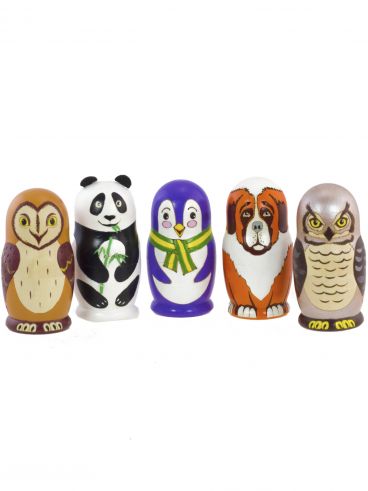 Set Matryoshka 3 pcs Zoo 5 kinds