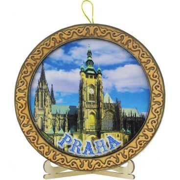 Plate wooden average &quot;Prague Old Town Square&quot;