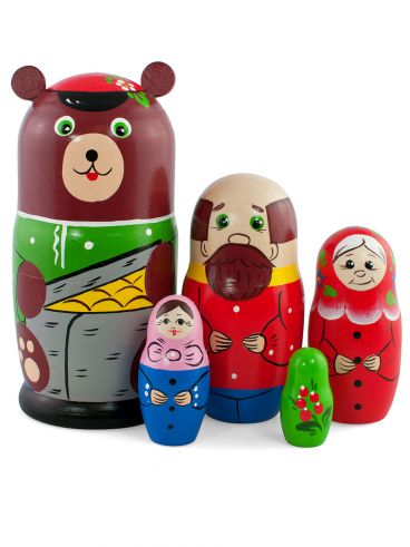 Matryoshka medium 5 places &quot;Fairy tale. Masha and the Bear&quot;