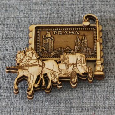 Birch Magnet Troika - Prague Clock