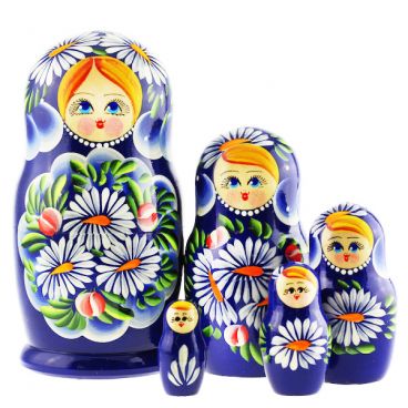 Matr 5pcs blue eyed chamomile blue