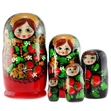 Matryoshka 5 pcts green-eyed Strawberry