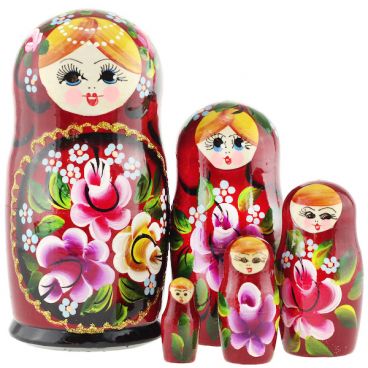 Matryoshka 5 seats tray maroon