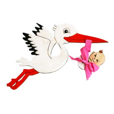 Magnet Stork with a girl
