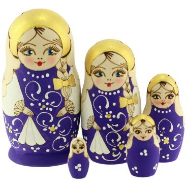 Matryoshka zhenka 5 seats purple