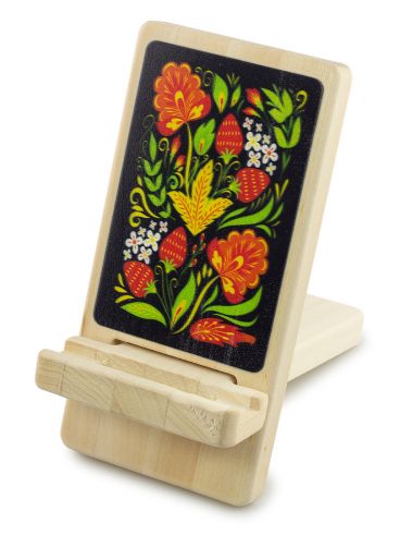 Khokhloma mobile device stand