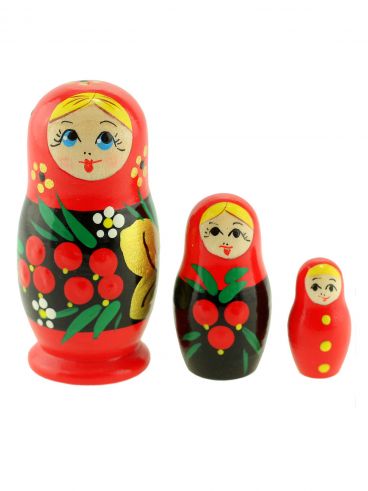 Small set of Matryoshka &quot;Ashberry&quot; 3 places 6.7 cm 5 pcs in a package / souvenir