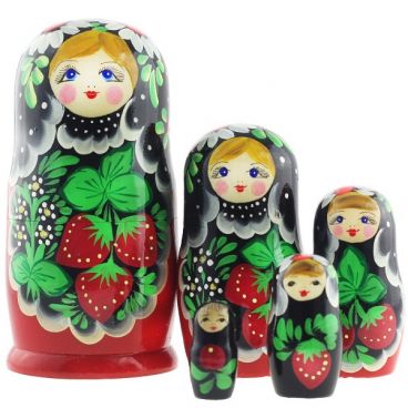 Matryoshka 5 places black and red berries