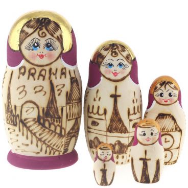 Matryoshka Prague zhzhenka5 places burgundy