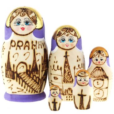 Matryoshka Prague zhzhenka 5 seats purple