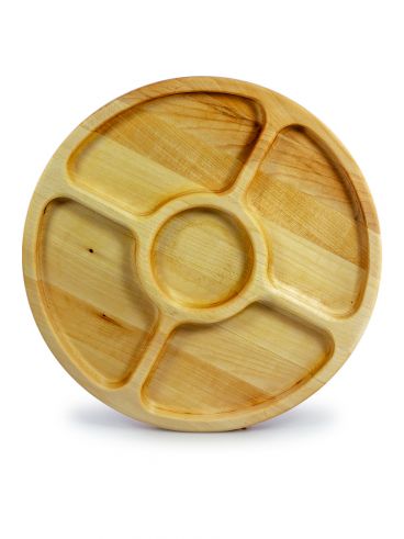 Shallow plate with 5 compartments assorted dishes