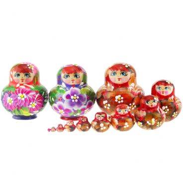 Matryoshka set 10 places round mini 5pcs assorted