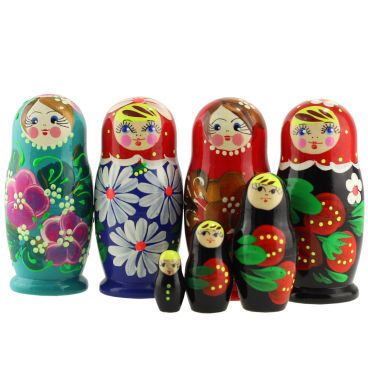 Set Matryoshka small 4 places assorted 5pcs