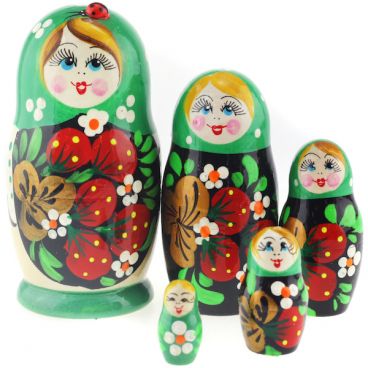 Matryoshka Souvenir 5pcs Green Berry