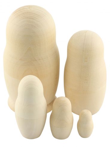 Unpainted Matryoshka doll 5 places 10.5 cm in a package / wooden blank for creativity and painting
