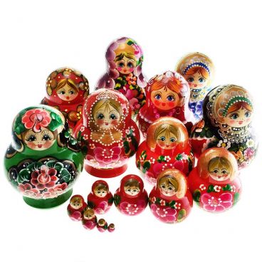 Matryoshka 10 pcs rounded - mix