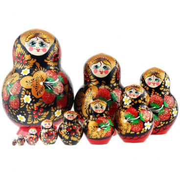 Matryoshka 10 places higher berry golden petals