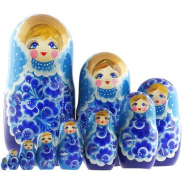 Matryoshka 10 seats blue handkerchief blue