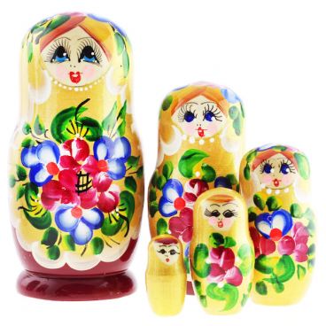 Matryoshka 5 pcs long eyelashes gold