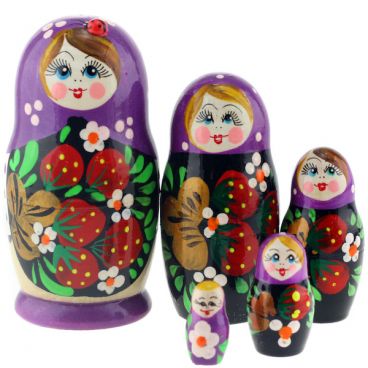Matryoshka souvenir 5m lilac headscarf of berries