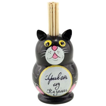 Stand for toothpicks &quot;Black cat. Hello from Kazan&quot;