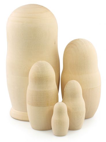 Wooden matryoshka doll for painting and decoupage 5 pcs 15 cm