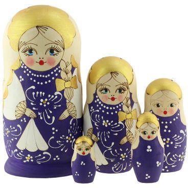 Matryoshka zhzhenka 5 places purple