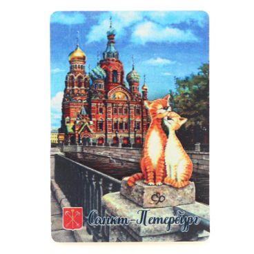 Double-layer magnet &quot;St. Petersburg cats-5&quot; 8*5,5