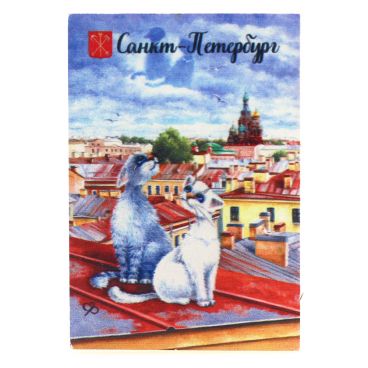 Magnet single-layer &quot;St. Petersburg cats-10&quot; 80 * 55