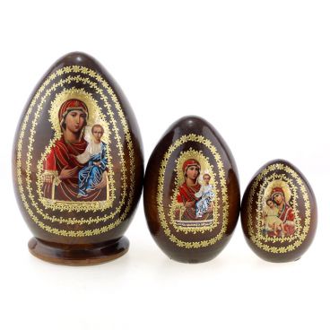 Egg Religion 3 places brown &quot;Smolensk Mother of God&quot;