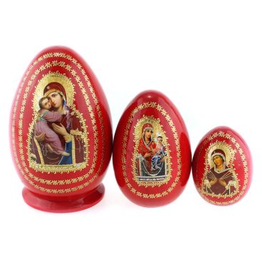 Egg Religion 3 places red &quot;Vladimir Mother of God&quot;
