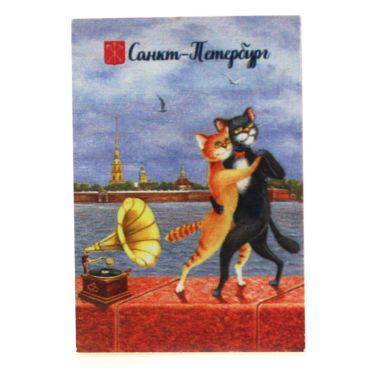 Magnet single-layer &quot;St. Petersburg cats-6&quot; 80 * 55