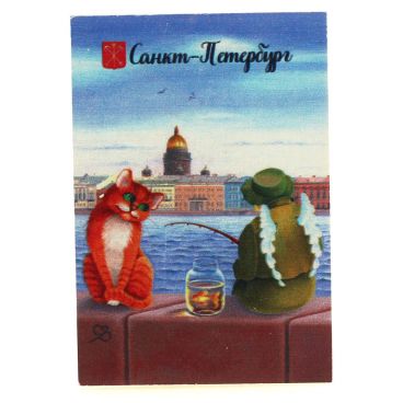 Magnet single-layer &quot;St. Petersburg cats-7&quot; 80 * 55